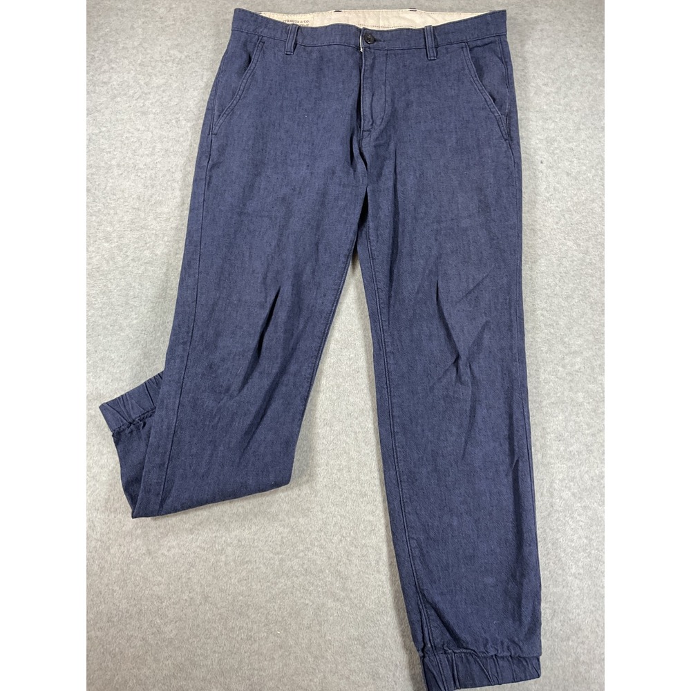 Levi Strauss Navy Blue Cotton Linen Blend Jogger Pants Mens 32x32 2689